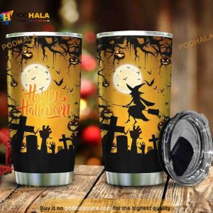 Happy Halloween Tomb Witch Gift Travel Coffee Tumbler
