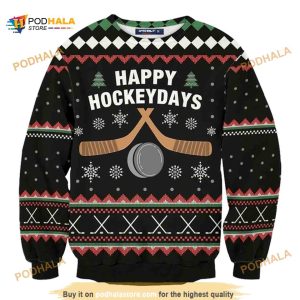 Happy Hockeydays Ugly Christmas Sweater 3D All Over Print