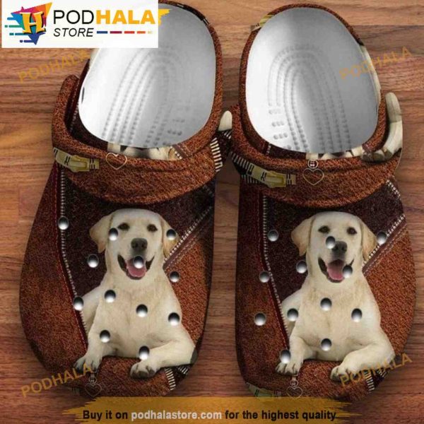 Happy Labrador Leather Dog In 3D Funny Crocs Crocband