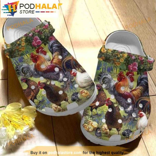 Happy Lifes Chicken Family Gifts 3D Funny Crocs Crocband Clog Shoes