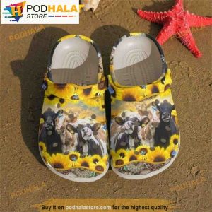 Happy Sunflowers Cow 3D Funny Crocs Crocband