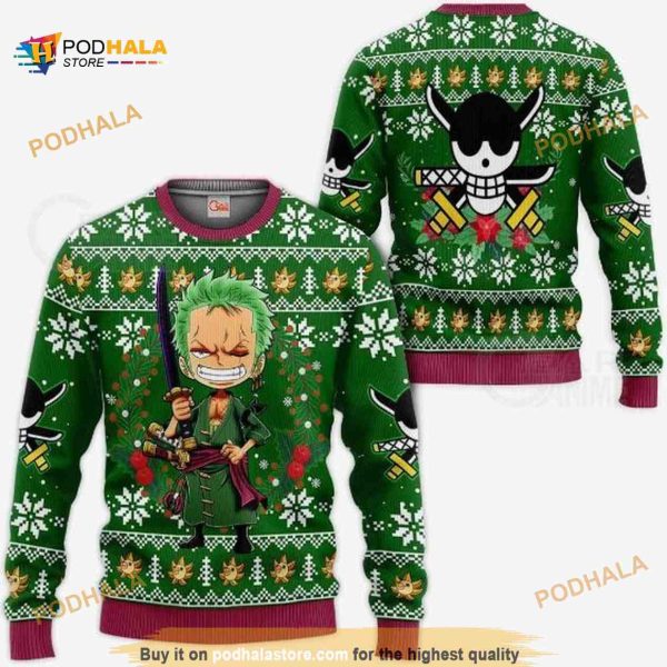 Happy Zoro One Piece Anime Xmas Ugly Christmas Sweater