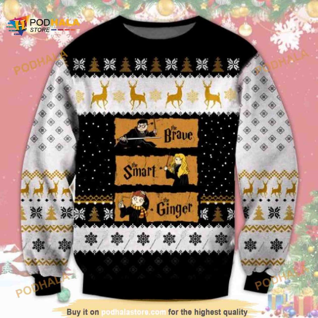 Harry Potter Friends Brave Smart Ginger Funny Ugly Xmas Wool Sweater