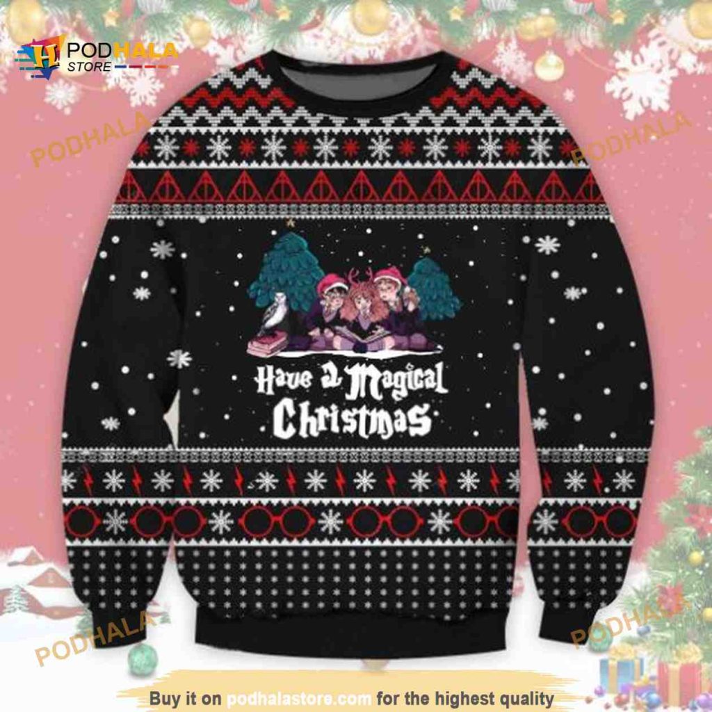 Harry Potter Magical Christmas Hogwarts Wool Funny Ugly Sweater