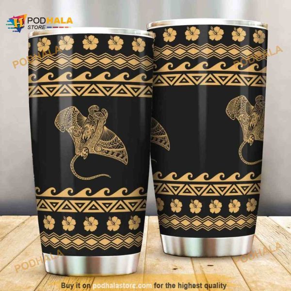Hawaii Polynesian Manta Stainless Steel Cup Coffee Tumbler