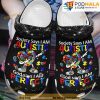 Heart Dabbing Society Says I Am Autistic Puzzle Pieces 3D Funny Clog