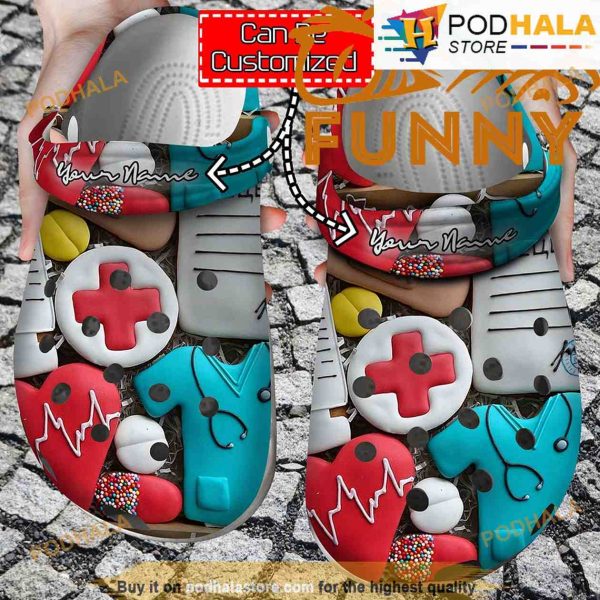 Heart Love Doctor Nurse 3D Funny Crocs Classic Clog