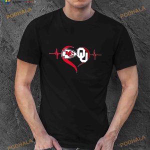 Heartbeat Kansas City Chiefs And Oklahoma Sooners Shirt