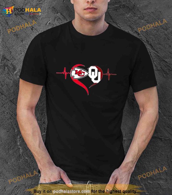 Heartbeat Kansas City Chiefs And Oklahoma Sooners Shirt