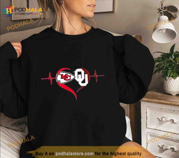 Heartbeat Kansas City Chiefs And Oklahoma Sooners Shirt