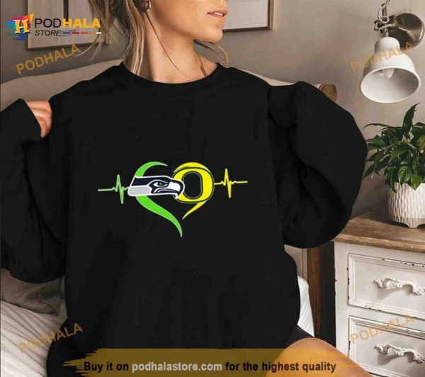 Heartbeat Seattle Seahawks And Oregon Ducks Shirt
