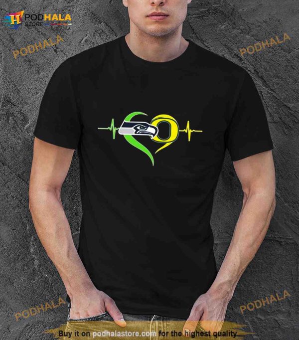 Heartbeat Seattle Seahawks And Oregon Ducks Shirt