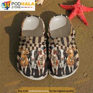 Heifer Cows Lover Checkered Pattern 3D Funny Clog