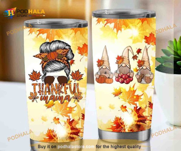 Hello Fall Thankfull Mama Coffee Tumbler Design 2023