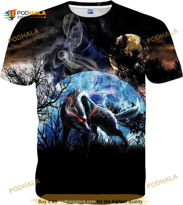 Hgvoetty Unisex 3D Print Shirts Colorful Space Graphic Tee