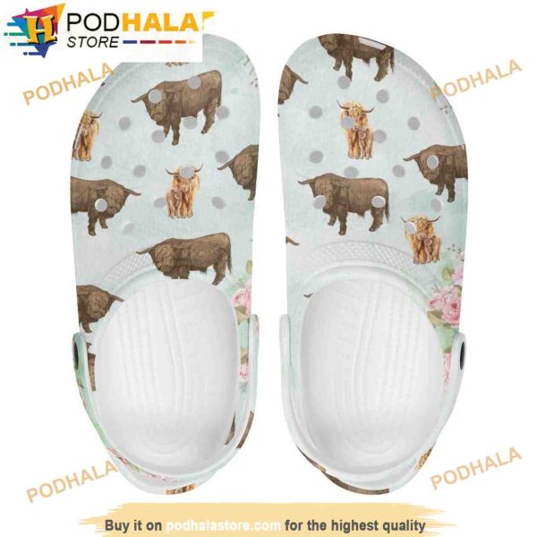 Highlands Cow Print 3D Funny Crocs