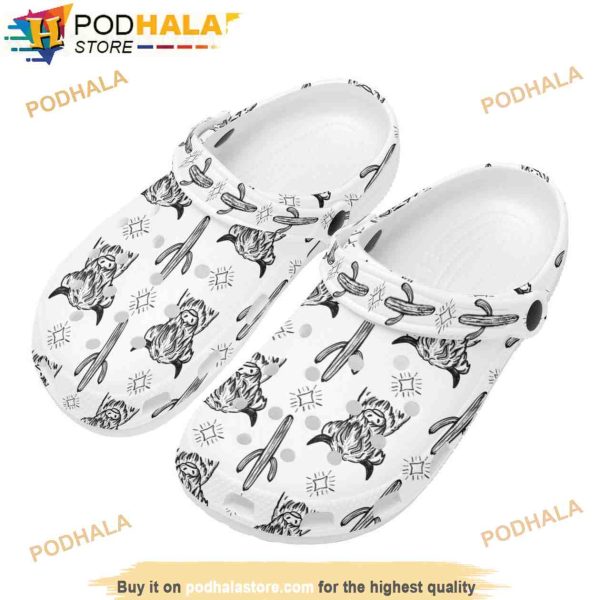 Highlands Cow White 3D Funny Crocs