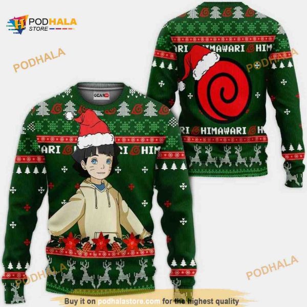 Himawari Uzumaki Brt Anime Xmas Ugly Christmas Knitted Sweater