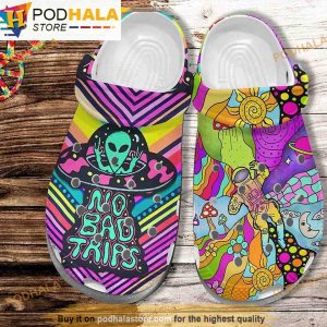 Hippie Alien 3D Funny Crocs Slippers
