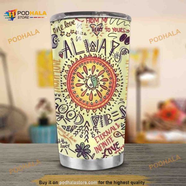 Hippie Always Good Vibes Stainless Steel Cup Travel Tumbler, Hippe Gift