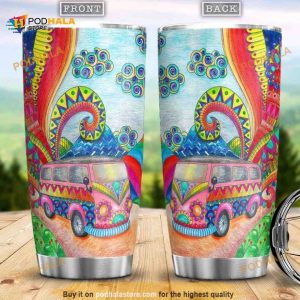 Hippie Bohemian Stainless Steel Cup Travel Tumbler, Hippe Gift