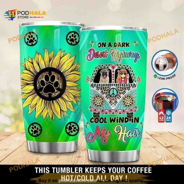 Hippie Dog Life Stainless Steel Cup Travel Tumbler, Hippe Gift