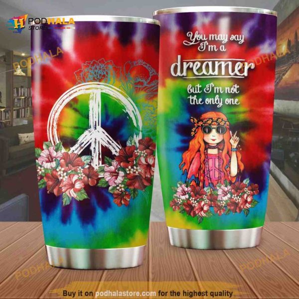 Hippie Dreamer Stainless Steel Cup Travel Tumbler, Hippe Gift