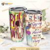 Hippie Girl Stainless Steel Cup Travel Tumbler, Hippe Gift