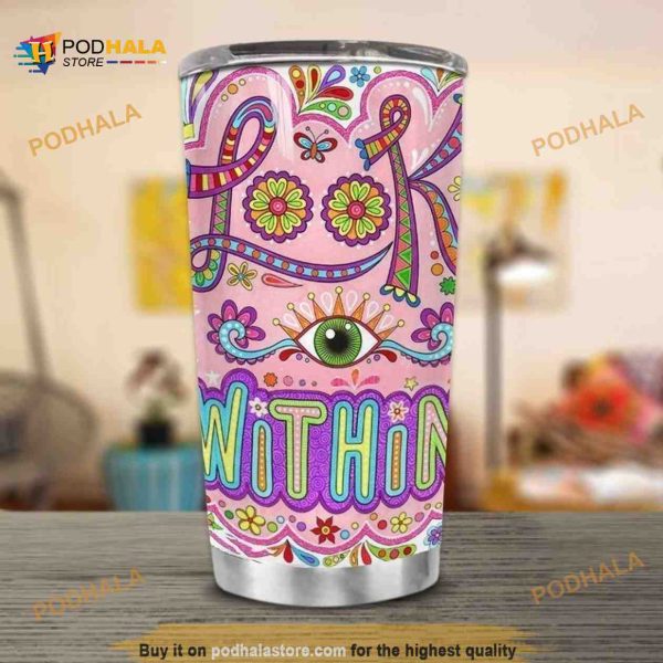 Hippie Look Within Stainless Steel Cup Travel Tumbler, Hippe Gift