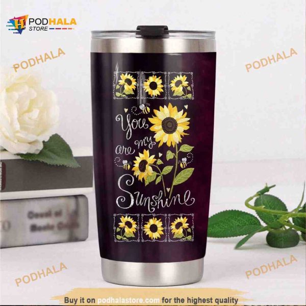 Hippie Sunflower You Are My Sunshine Stainless Steel Cup Travel Tumbler