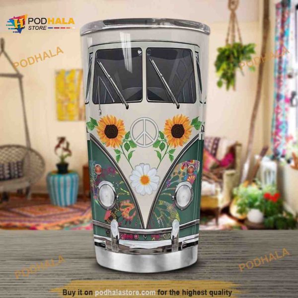 Hippie Vans Butterfly Stainless Steel Cup Travel Tumbler, Hippe Gift