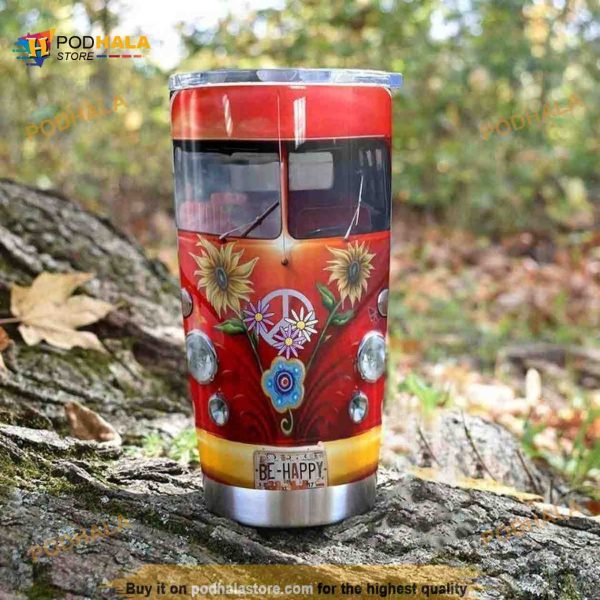 Hippie Vans Stainless Steel Cup Travel Tumbler, Hippe Gift