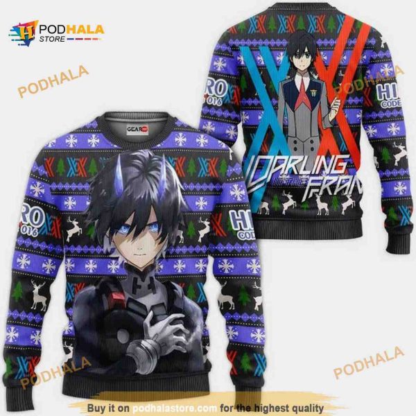 Hiro Code 016 Anime Darling In The Franxx Xmas Ugly Christmas Sweater