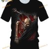 Hisayhe Skull Shirts for Men Halloween Scary Novelty 3D Short Sleeve Shirt