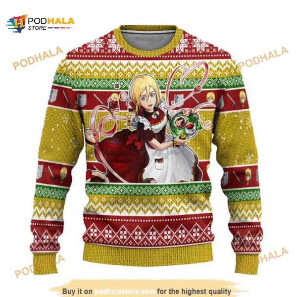 Historia Reiss Attack On Titan Fan Ugly Wool Anime Christmas Sweater