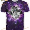 Hiuwa Unisex 3D Shirt Space Cat Tees Tops