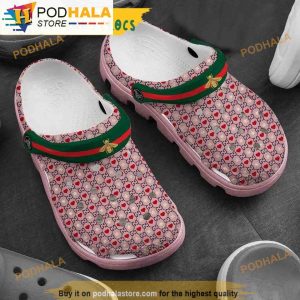Honeybee Pink Gucci 3D Funny Crocs Clog Shoes