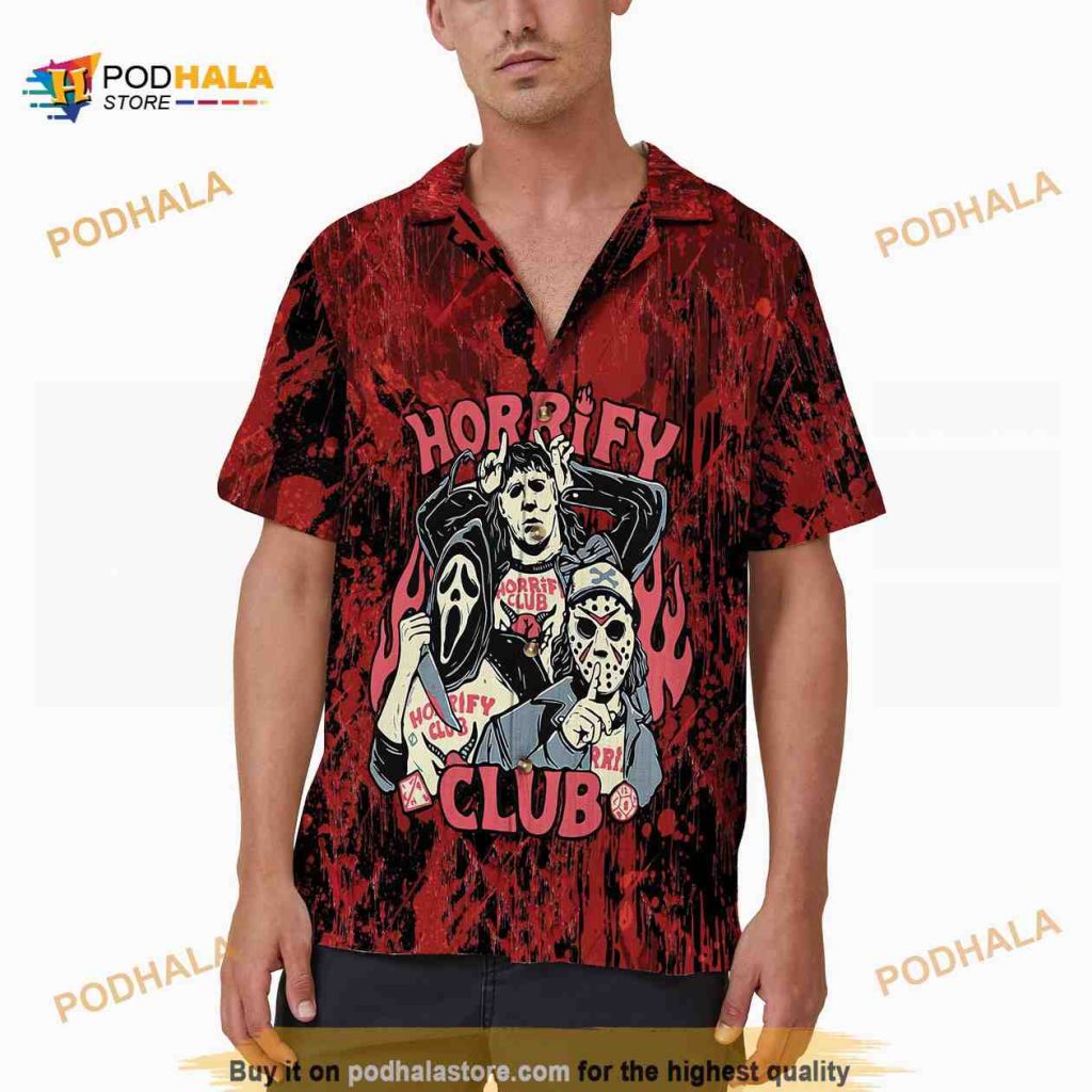 Horror Characters Horrify Club Halloween Horror Movie Hawaiian Shirt