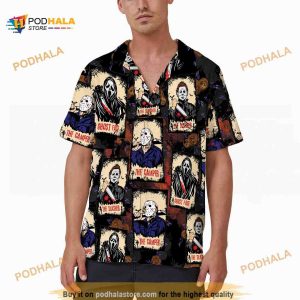 Horror Characters Tarot Card Halloween Hawaiian Shirt