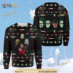 Horror Killer Character Christmas Creepy Ugly Sweater