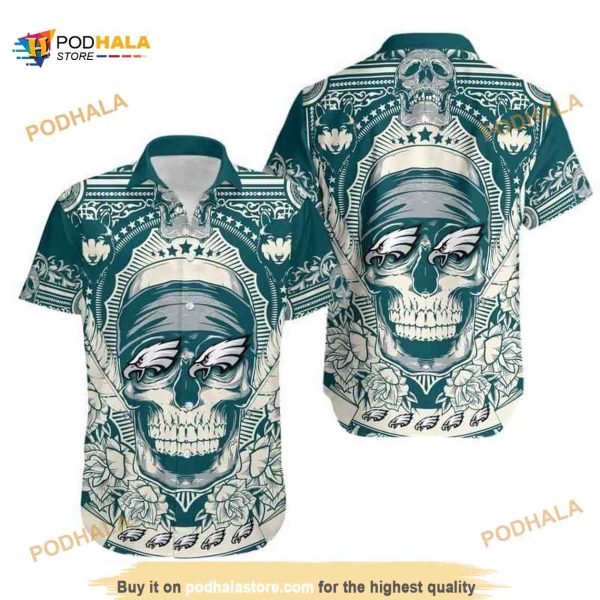 Horror Skull With NFL Philadelphia Eagles Funny Hawaiian Shirt