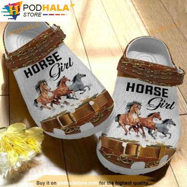Horse Girl Happy Day 3D Funny Crocs