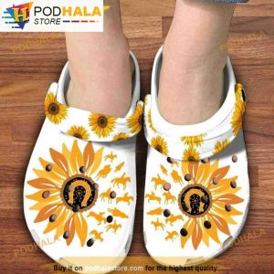 Horse Sunflowers Summer Birthday 3D Funny Crocs
