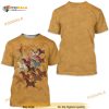 Horses and Sun Yellow Running Galloping Spirited Beautiful Wild 3D Shirt