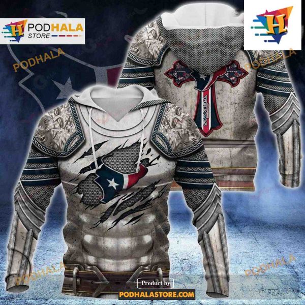 Houston Texans NFL Knight Templar Armor Shirt NFL Hoodie 3D