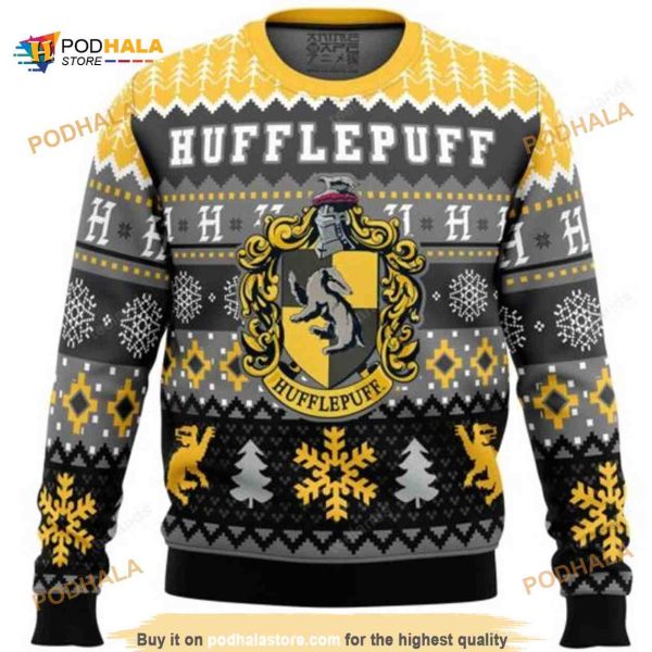 Hufflepuff House Harry Potter Funny Ugly Xmas Wool Sweater