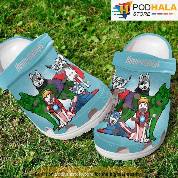 Huskyvengers Husky 3D Funny Crocs Blue
