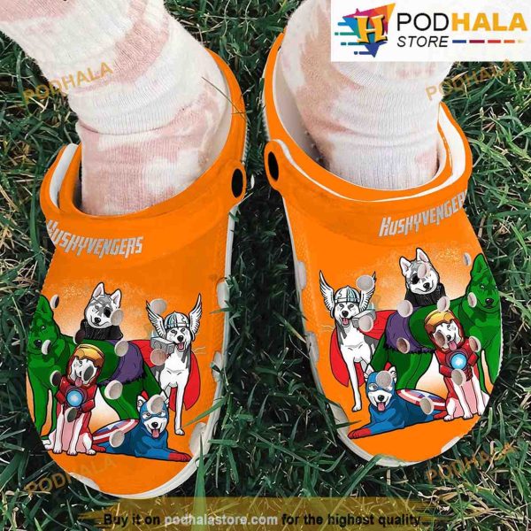 Huskyvengers Husky 3D Funny Crocs Orange