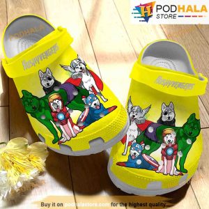Huskyvengers Husky 3D Funny Crocs Yellow
