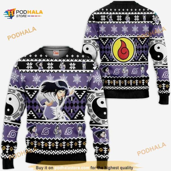 Hyuga Hinata Ugly Christmas Custom Xmas Idea Knitted Sweater